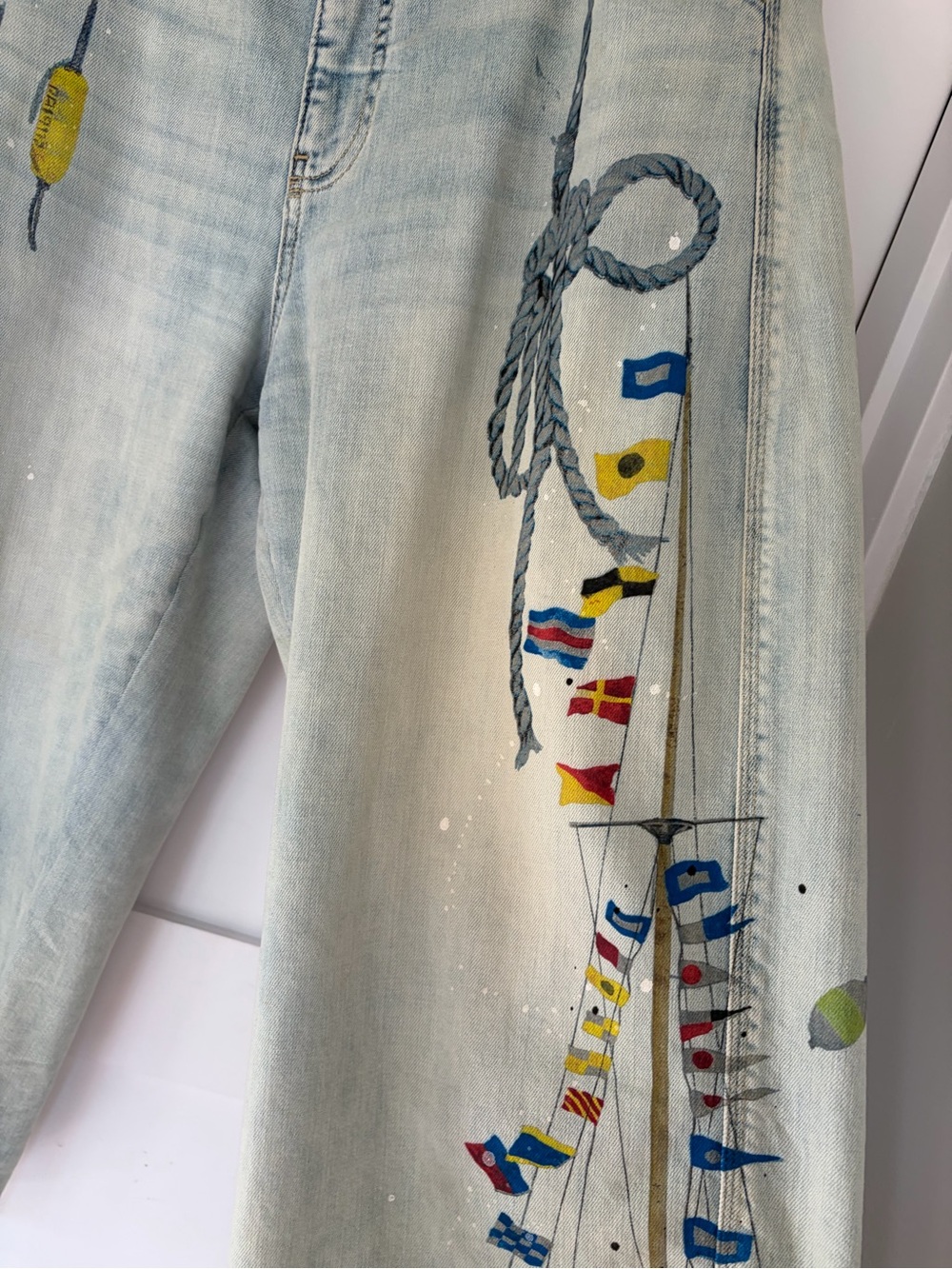 Anthropologie Pilcro Hand‑Painted Nautical Jeans – Size 31 - Picture 7 of 8